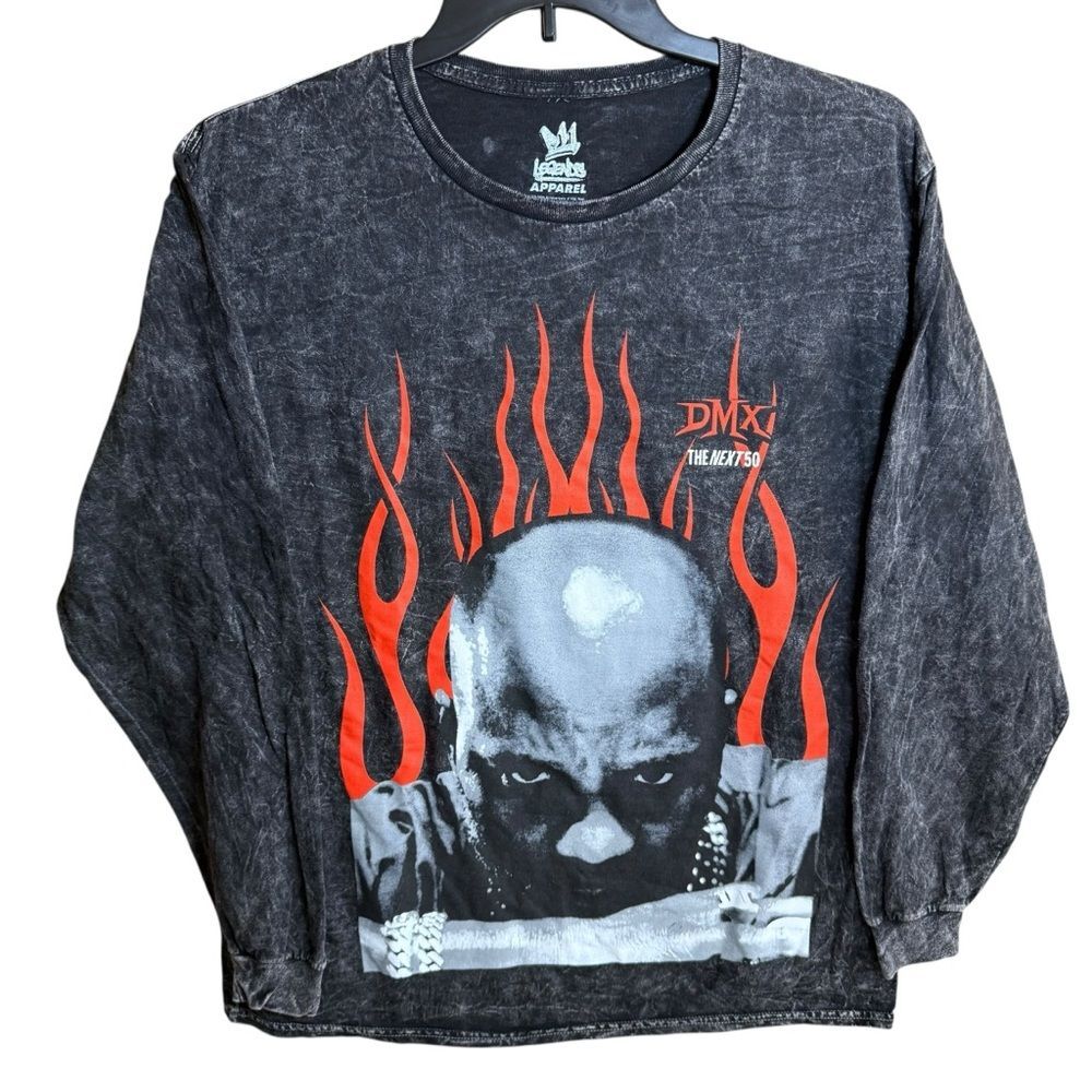 Legends Apparel DMX The Next 50 Mineral Wash Long Sleeve Graphic T-Shirt Medium